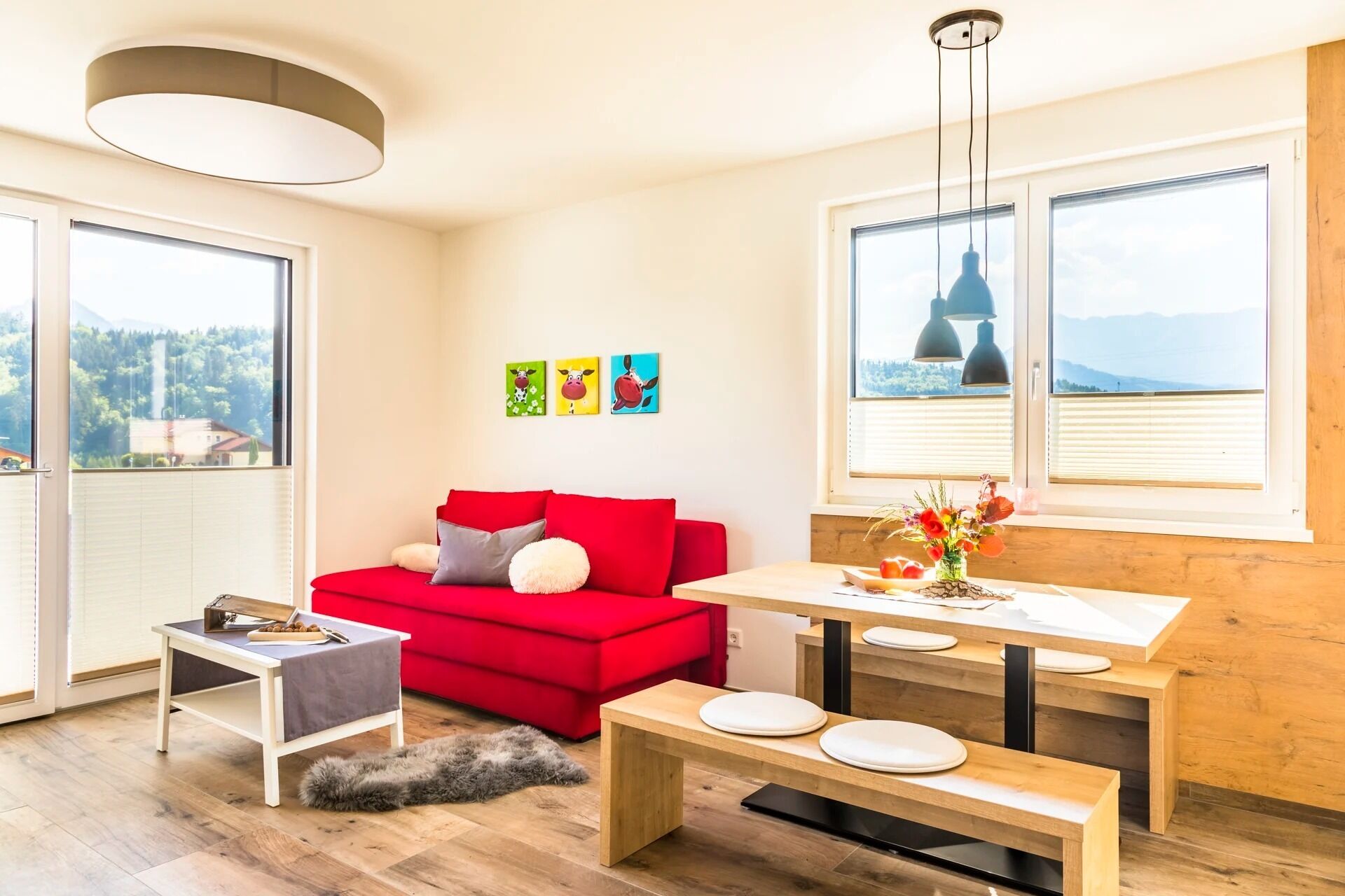 Panoramic-Apartment, 2 Schlafzimmer | Wohnzimmer | Fernseher