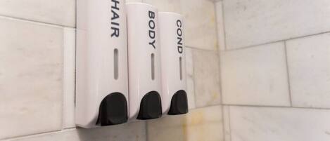 Hair dryer, towels