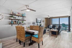 Flat-screen TV, DVD player