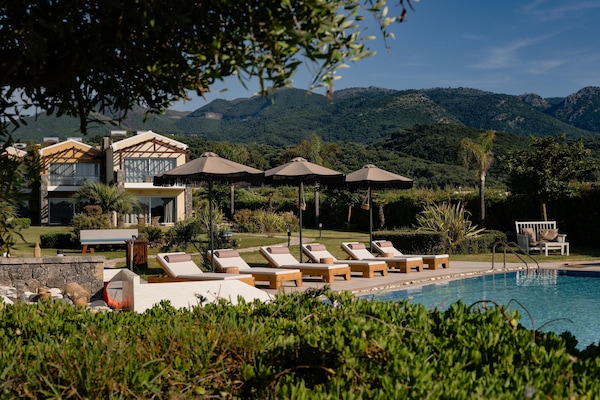 Seasonal outdoor pool, open 10:00 AM to 6:00 PM, pool umbrellas