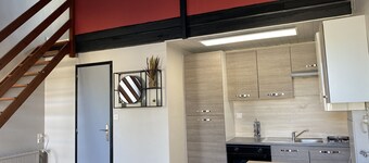 Furnished duplex studio with air-conditioned parking space