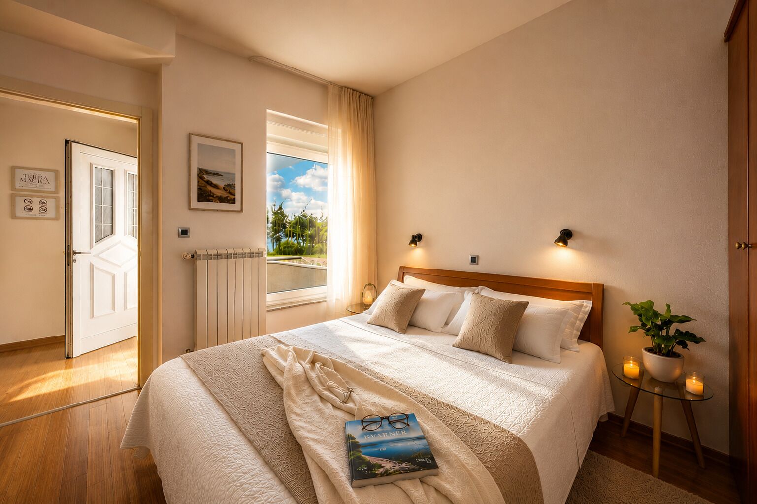 Ropa de cama de alta calidad, colchones con efecto memoria y minibar 