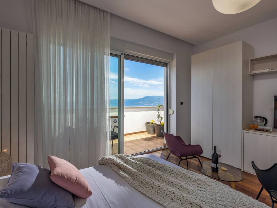 Panoramic Triple Room, 1 Bedroom, Balcony, Sea View | Premium bedding, memory-foam beds, minibar, individually decorated