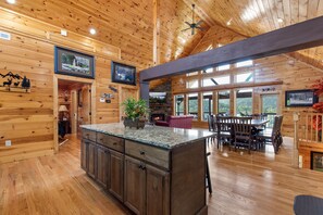 Cabin (All About The View) | Private kitchen | Fridge, microwave, oven, stovetop - All About The View by Jackson Mountain Homes (Gatlinburg)