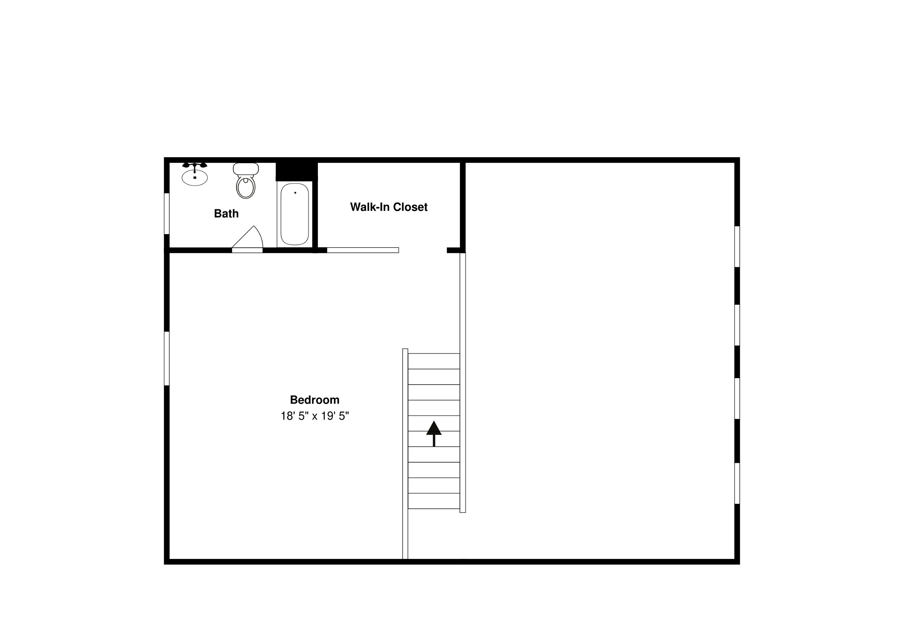 Une chambre de 5,61 m x 5,92 m, dotée d’un dressing et d’une salle de bain.