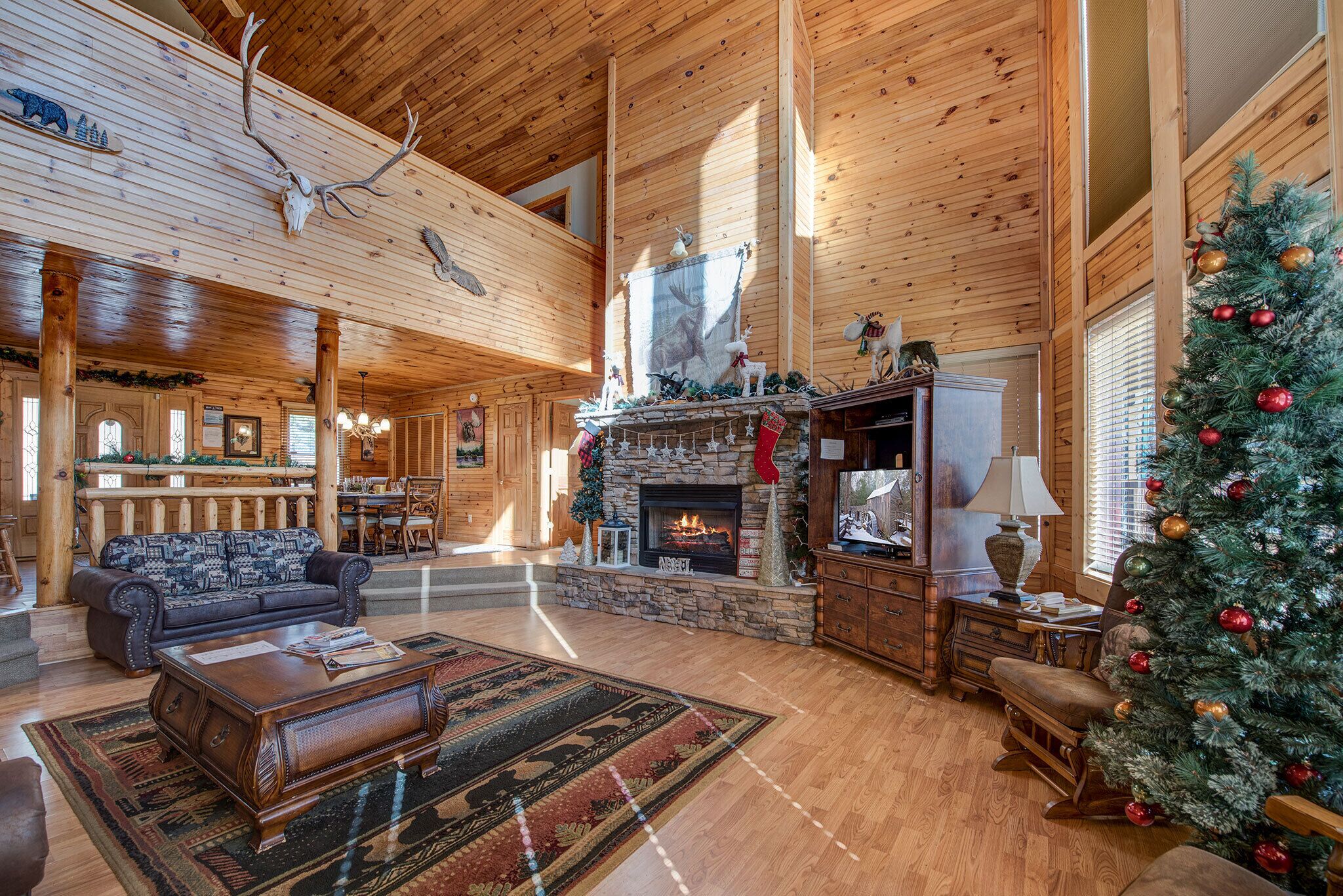 Studio (4 Bedrooms) | Oleskelualue | Televisio, takka