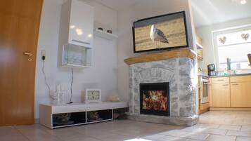 Fridge, microwave, oven, high chair