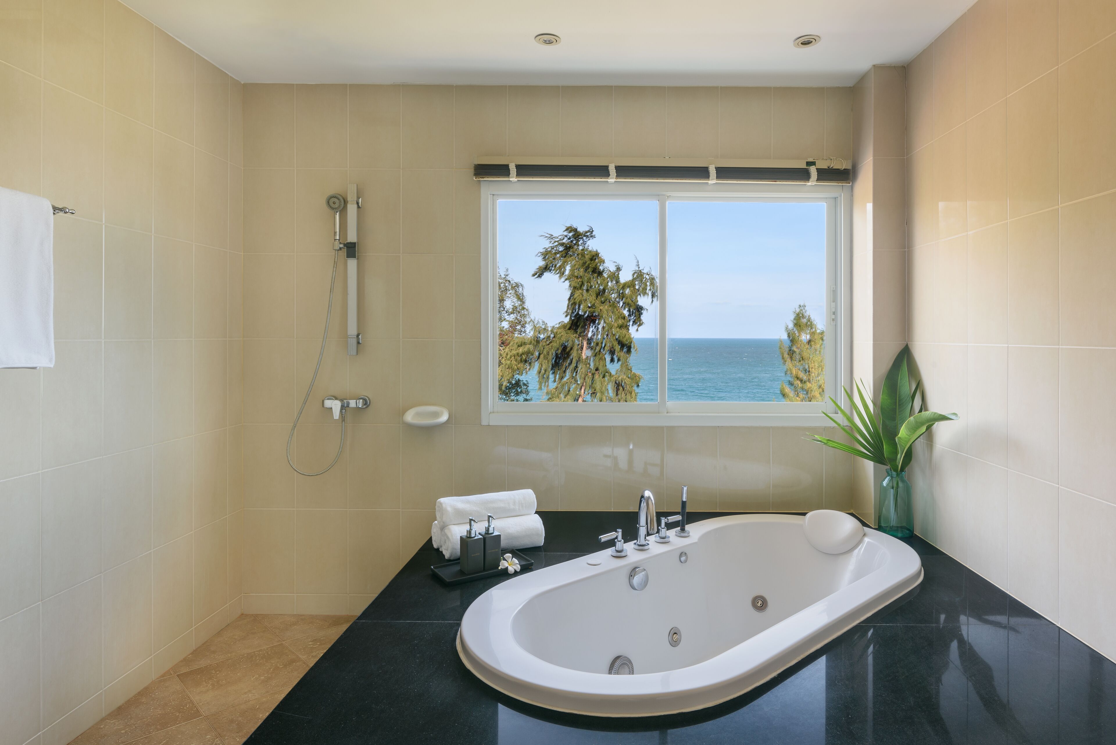 suite, 1 bedroom, seapine view | bathroom | shower, free toiletries, hair dryer, towels