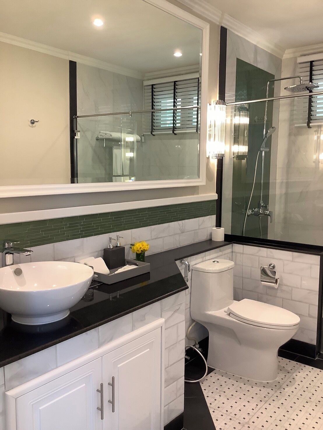 2 bedroom beachfront pool villa | bathroom | shower, free toiletries, hair dryer, towels