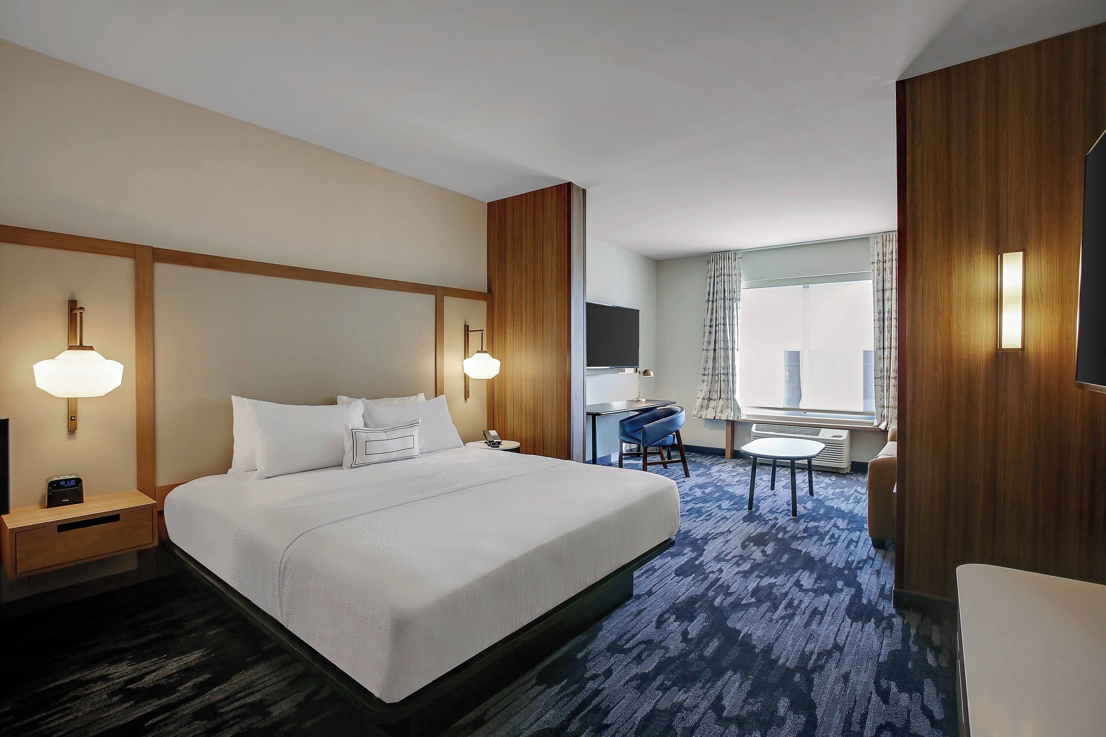 suite, 1 king bed with sofa bed | desk, laptop workspace, iron/ironing board, free wifi