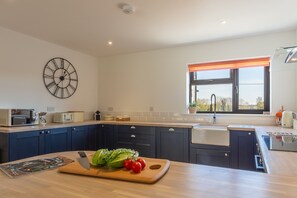 Mikrowelle, Geschirrspüler, Wasserkocher mit Kaffee-/Teezubehör