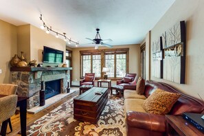 TV, fireplace, DVD player