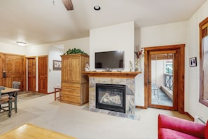 TV, fireplace, DVD player