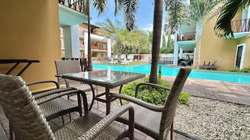 Comfort Apartment, 1 Bedroom, Terrace, Pool View (D2) | Terrass/Patio