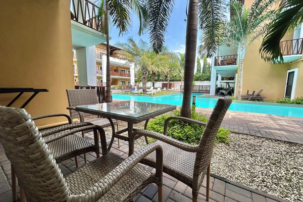 Comfort Apartment, 1 Bedroom, Terrace, Pool View (D2) | Terrace/patio