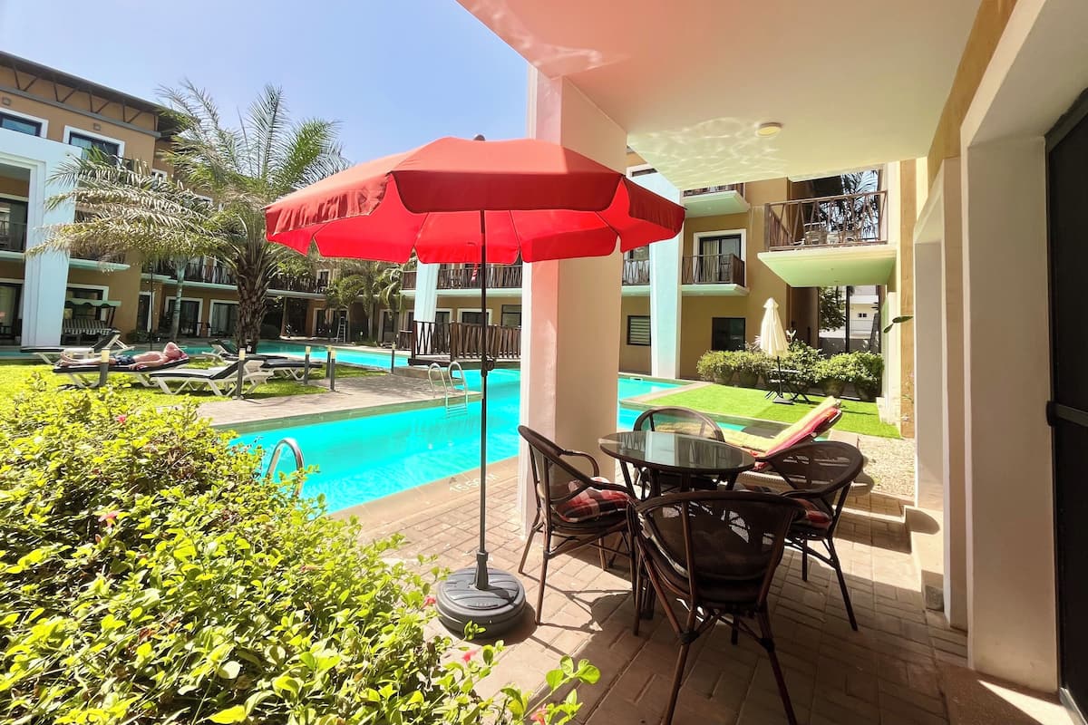 Family Apartment, 2 Bedrooms, Pool Access, Garden View (F1) | Terrace/patio