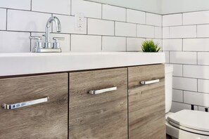 Shower, hair dryer, shampoo - 4BR/2BA Duplex Apt in Downtown Montclair w/Parking (Montclair)
