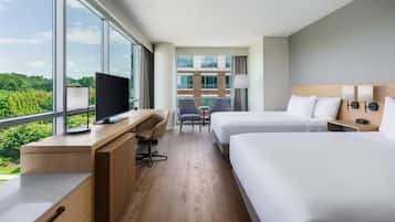 Corner Room 2 Queen Beds | 1 dormitorio y ropa de cama de alta calidad