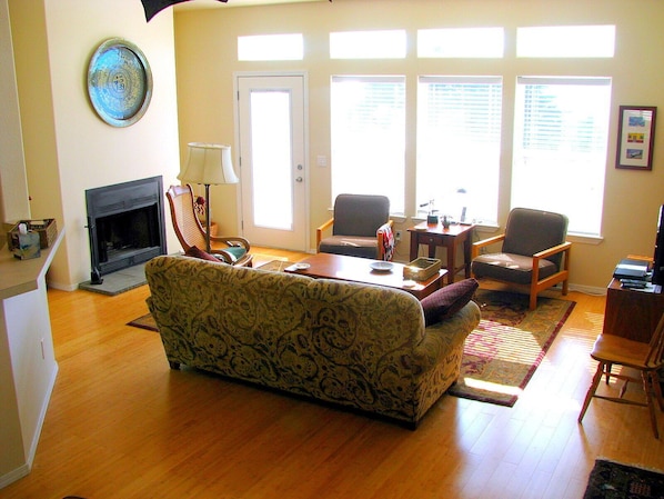 TV, fireplace, DVD player