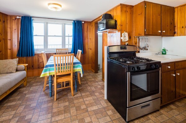 Microwave, oven, stovetop, coffee/tea maker - Cozy Oceanfront Retreat in the Tuna Saturday at the Oceana Cottages (North Truro)
