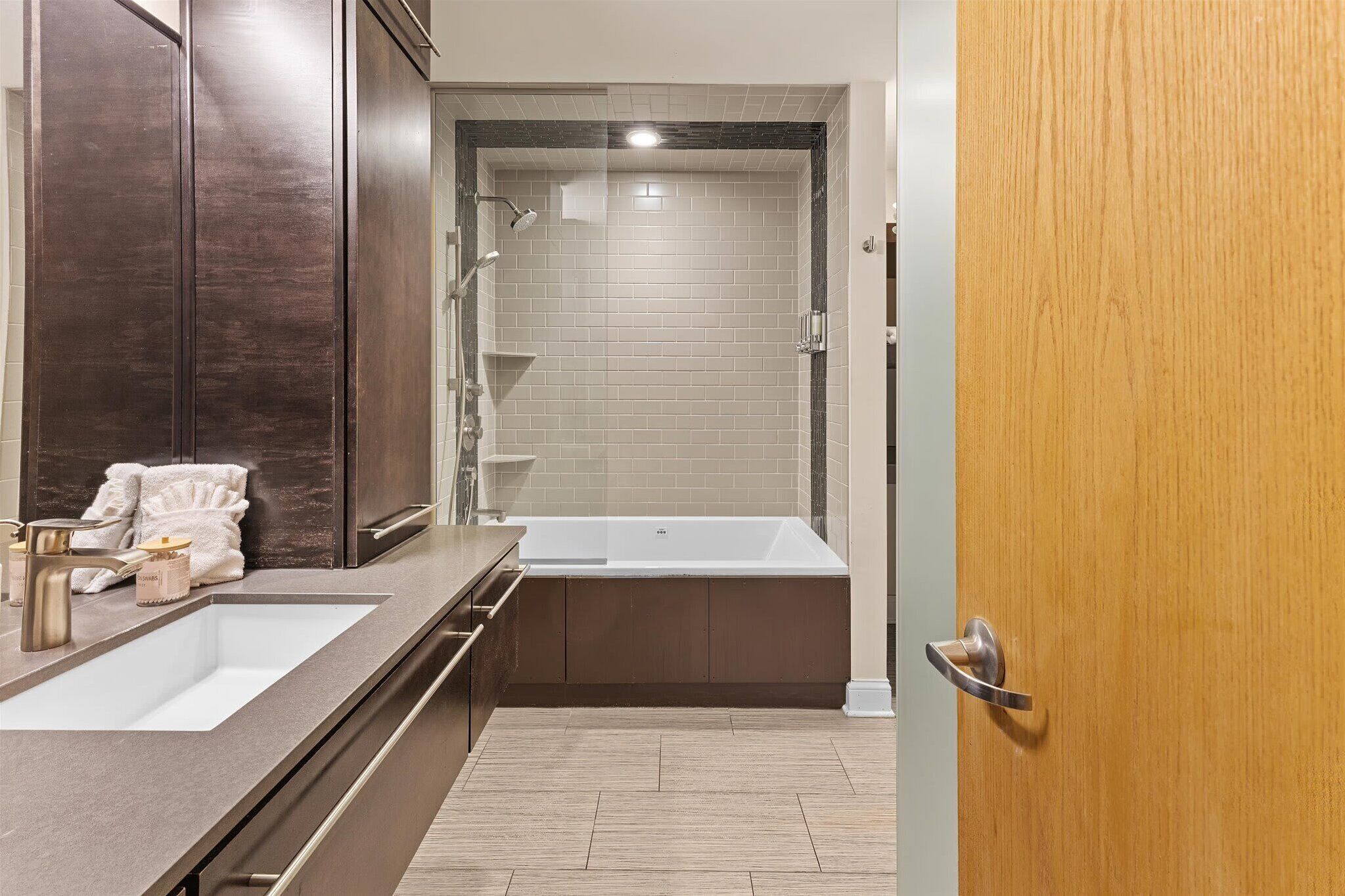 Shower, hair dryer, shampoo
