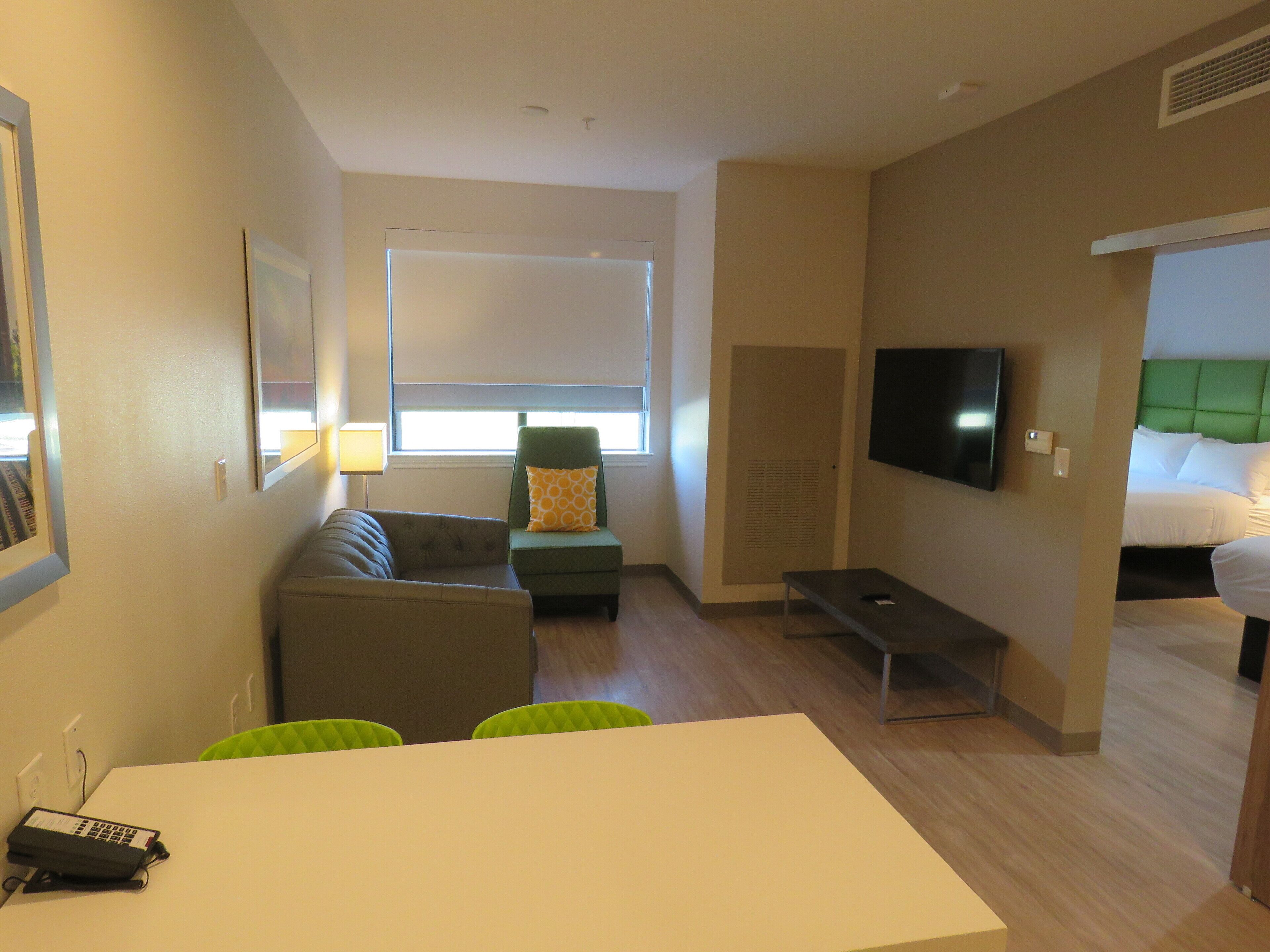 suite, 2 queen beds, accessible, non smoking (mobility) | living area | 49-inch flat-screen tv with cable channels, tv