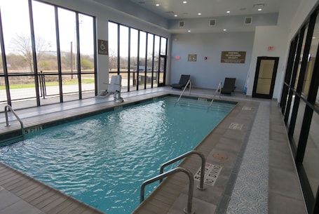 Indoor pool, open 7:00 AM to 9:00 PM, sun loungers. Wyndham Garden College Station