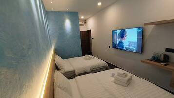 1 bedroom, memory-foam beds, blackout curtains, iron/ironing board