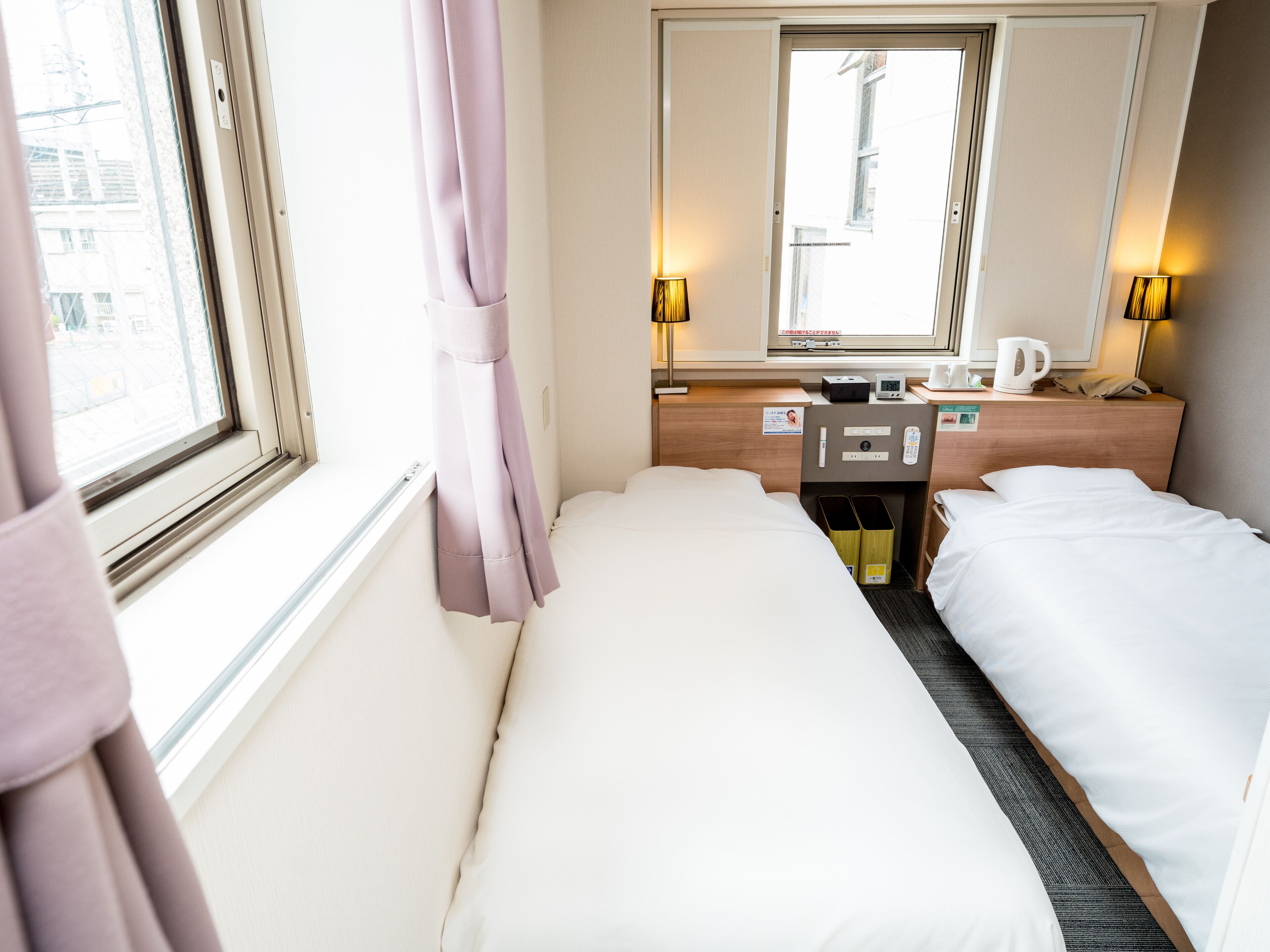 blackout curtains, iron/ironing board, free wifi, bed sheets