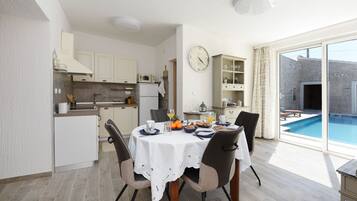 Villa, 4 Bedrooms, Private Pool, Pool View | Private kitchen | Microwave, dishwasher, coffee/tea maker