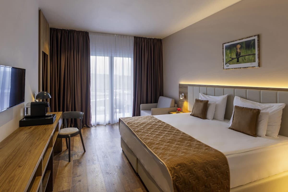 Egyptian cotton sheets, premium bedding, in-room safe, desk