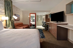 Individually furnished, desk, laptop workspace, blackout drapes