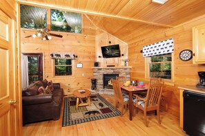 Smart TV, fireplace, video games, table football