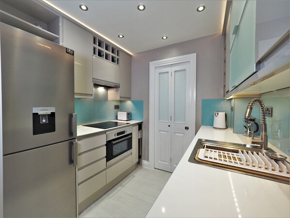 Fridge, microwave, dishwasher, toaster
