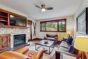 TV, fireplace, DVD player, ping pong