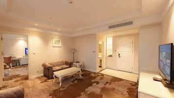 Minibar, desk, blackout drapes, iron/ironing board
