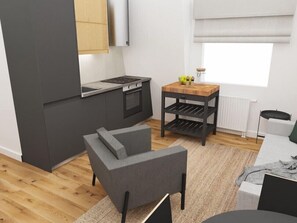 Appartement, 2 slaapkamers | Woonruimte | Een flatscreentelevisie