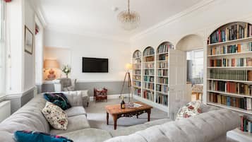TV, Netflix, DVD player, books