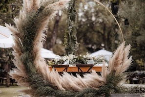 Outdoor wedding area