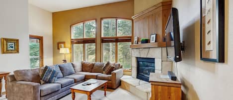 TV, fireplace, DVD player