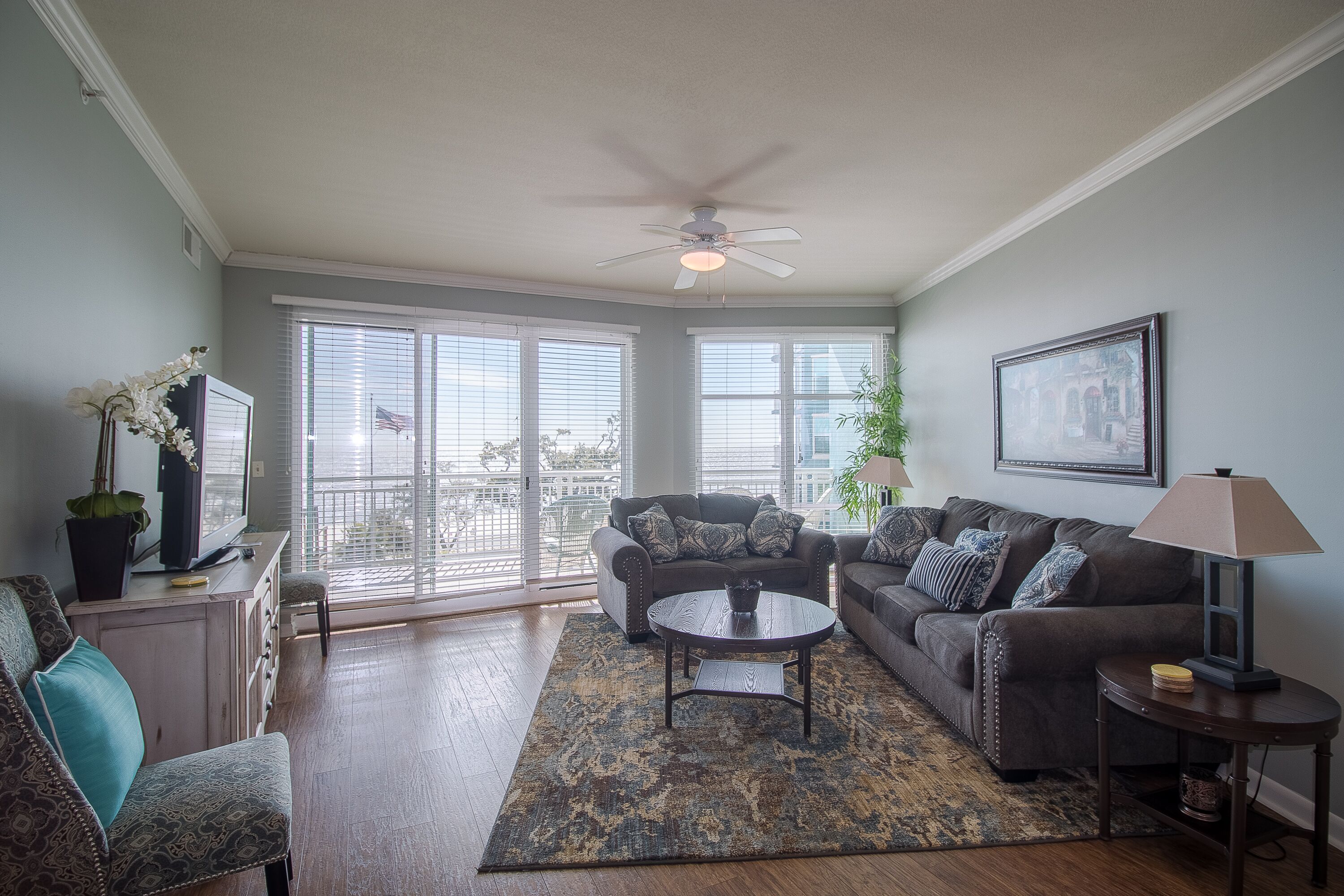 Condo, Multiple Beds, Private Pool, Beach View | Living room | 42-inch TV with cable channels