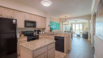 Condo, Multiple Beds, Private Pool, Beach View | Private kitchen | Fridge, microwave, stovetop, dishwasher
