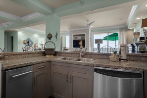 Microwave, oven, dishwasher, cookware/dishes/utensils