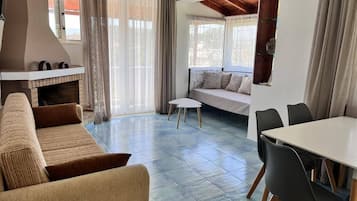 Luxury Apartment, 1 Bedroom | Living area | 32-inch flat-screen TV with satellite channels, TV