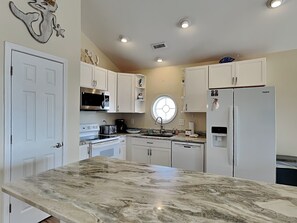 Fridge, microwave, oven, stovetop - Beach, Please | Ocean View + Beach Access (Surf City)