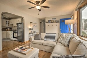 Smart TV, DVD player, books, music library