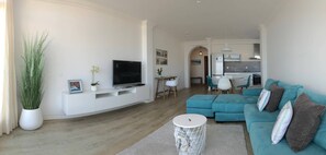 Apartment, 2 Bedrooms, Ocean View | Living area | TV