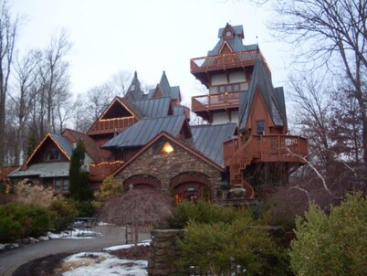 AN OWL and the MOON.  Get-Away in Mohican State Park. Location perfect!