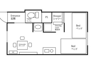 Floor plan - 1581 Dont take the train to Sapporo Station  7 - Heights N7 Room 102 / Sapporo Hokkaidō (Sapporo)