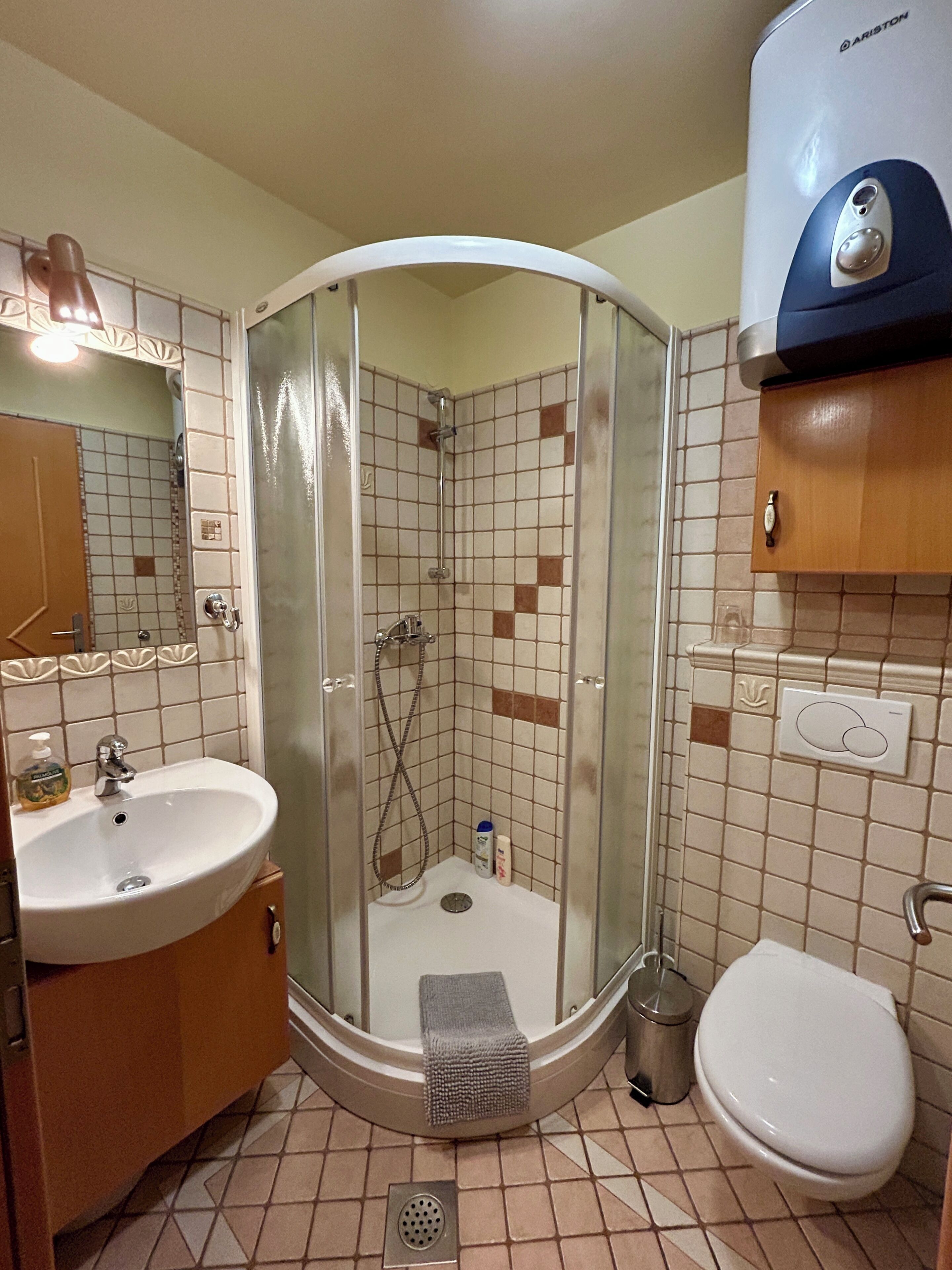 Classic Apartment (Two Bedroom Apartment) | Bathroom | Shower, slippers, towels